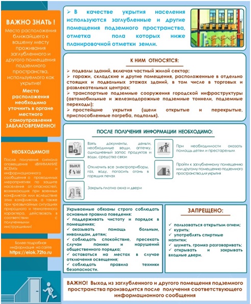 Памятка по укрытию населения в заглубленных и других помещениях подземного пространства